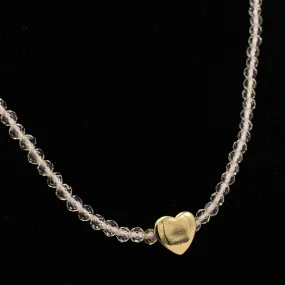 Yellow Topaz gemstone Heart Choker Necklace